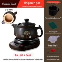 Automatinis keraminis medicinos ir sriubos puodas buitiniam naudojimui Separate decoction pot black