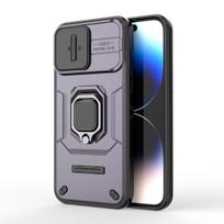 Žiedo stovas, besisukantis, slankiojantis, karinio lygio šarvuotas dėklas su kameros objektyvo apsauga, skirtas iPhone 16 15 14 13 Pro Max Plus, galinis dangtelis For iPhone 16 Pro Max violetinė
