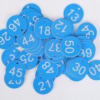 Skaitmeninė pirčių laukimo numerio kortelė su klipsu Blue; 1-30