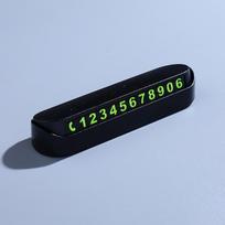 Švytinti automobilio laikino parkavimo kortelė, telefono numeris paslėptas, sustojimo ženklo kortelė juoda