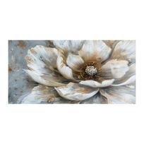 Aukso gėlių tapyba ant plakato drobės spaudinių sienų menas Abstraktus baltas gėlių tapyba Svetainės dekoras Namų dekoras 50x100cm gray