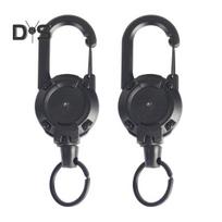 2Pcs Heavy Duty Retractable Keychain Badge Holder Multi Tool Carabiner Clip Keys Badges Tactical ID Reel with Retractable Cord 2pcs juoda