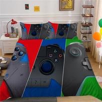 3D Game Controller Pattern Bedding Set Game Console Printed Down Duvet Cover with Pillowcase Teen Single Double Bed Full-size Home Decoration UK Single 135x200cm