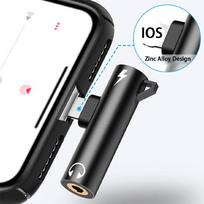 Lighting To 3.5mm Jack Earphone Audio Charging Adapter Converter For Iphone raudona