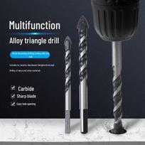 4mm Black Alloy Glass & Ceramic Tile Triangle Drill Bit Set, 5-Piece Black Triangle Drill 6mm