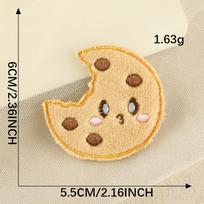 Original embroidery label cartoon food burger cookies patch sticker clothing accessories hand account DIY cloth sticker G4R-B-1-1 beige