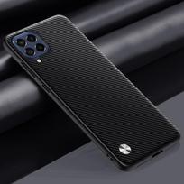 Prabangus PU odinis dėklas Samsung Galaxy A12 M12 galinis dangtelis matinis silikoninis smūgiams atsparus apsauginis telefono dėklas Samsung A12 5G For Samsung A12 matinė juoda spalva