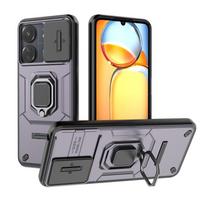 Šarvuotas dėklas Redmi 13C 4G Xiaomi Poco C65 Apsauginis dangtelis Žiedas Magnetinis laikiklis Coque Fundas Capa Redmi 13C 4G violetinė