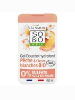 Drėkinantis dušo gelis su ekologiškais persikais ir baltaisiais žiedais, 450 ml buteliukas (6 vnt. pakuotė) 450 ml