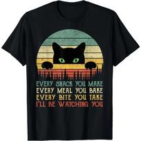 Every Snack You Make Cat Funny Cat Mom Design Gift Tee T-Shirt S juoda