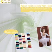 Hexagonal Mesh Tutu Skirt - Medium Hard Tulle Fabric (Polyester, Korean) White