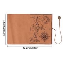 Creative Treasure Map Vintage Canvas Leather Large Capacity Roll Pencil Bag