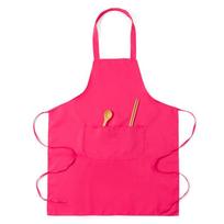 Custom Logo Printed Advertising Apron - Promotional Gift, Simple Solid Color Waist Workwear. rožinė raudona spalva