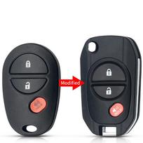 Pakaitinis nuotolinio valdymo automobilio rakto korpusas Modifikuotas atlenkiamas 3 mygtukų pakabukas TOY43 korpusas Toyota Tacoma HIGHLANDER SEQUOIA Sienna Tundra