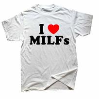 Funny I Love MILFs Heart Unisex T Shirts Graphic Streetwear Short Sleeve Birthday Gifts Summer Style T-shirt Unisexs Summer T Shirt S