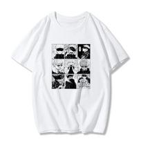 Japanese Anime Jujutsu Kaisen T-shirt Ulzzang Fun Cartoon Gojo Satoru&Yuji Itadori Print Loose Chic Harajuku Punk Women T-shirt S