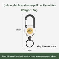 Tactical Retractable Keychain with Steel Wire Rope, Heavy Duty Carabiner Key Holder for Outdoor Camping, Anti-Lost Key Chain balta