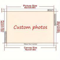 Full Kits Diamond Embroidery Photo Custom Mosaic Handmade Diamond Painting Private Pictures Home Decor Round Drill 50x70cm white