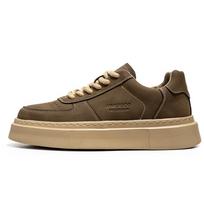 Luxury New Fashion Versatile Casual Skateboarding Shoes 2024 Men's Thick Sole Elevated Outdoor Morning Running Sports Shoes 39 chaki