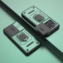 Stumdomas kameros dėklas Xiaomi 13T 14T Pro POCO X6 F6 M6 C65 C75, atsparus smūgiams šarvuotas stovas galinis dangtelis Redmi 13C 14C telefono dėklui Xiaomi 13T tamsiai žalia spalva
