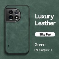 For Oneplus 11 6.7  Case Luxury Leather Magnetic Holder Silicone Phone Case For Oneplus 11 PHB110 5G 2023 Shockproof Back Cover For Oneplus 11 žalia