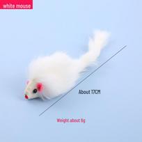 Didelis triušio kailio pelių imitacijos pliušinis katės žaislas su garsu Length about 18cm