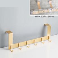 Aluminum Alloy Door Hook,Gold Over The Door Towel Racks for Bathroom with 6 Hooks,Heavy Duty Hanger Holder for Hanging Clothes 1PCS