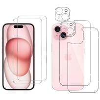 Tempered Glass screen and back for iPhone 15 and Camera Protection [Pack 2] Glass Film Protection Phonillico® skaidri