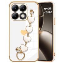 Coque pour Xiaomi 14T Pro - Protection Anti-Rayures Ultra Slim avec Bracelet - Blanc