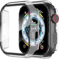Case for Apple Watch Series 9-8-7 45mm, Full Protection Shockproof Anti-Scratch with Screen Protector - Transparent