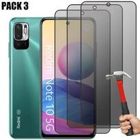 [3 pieces] Anti-spy Tempered Glass for Xiaomi Redmi Note 10 5G - E.F.CONNECTION - Shockproof Protection - Black