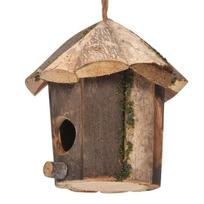 Pakabinamas medinis kolibrio namelis Lengvai surenkamas mini lizdas, dekoratyviniai slėptuvės reikmenys paukščiams 16x16x16cm