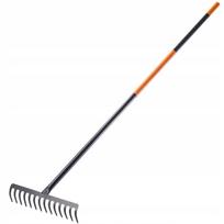KADAX Metal Rake For Leaves Grass Stones Garden Solid 155cm With Handle 14 tines