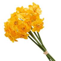 Yousheng 6Pcs/Bunch Artificial Daffodil Flower Realistic Fake Silk Flower Home Office Wedding Party Indoor Outdoor Faux Flower Plants Decoration