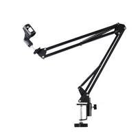 Adjustable Extendable Recording Microphone Holder Suspension Boom Scissor Arm Stand Holder with Mic Clip Table Mounting Clamp juoda