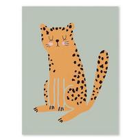 Kūdikis Kawaii Žąsis Leopardas Meškėnas Vyšnia Drugelis Sienų Meno Plakatai Skandinaviškas Drobės Paveikslas ir Spaudiniai Sienų Paveikslai Vaikų Kambario Dekoras 21cm×30cm NoFrame