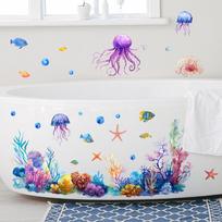 Povandeninis pasaulis Koralų jūros žolės Vonios kambario Vonia Namų dekoratyviniai lipdukai 39*90cm/fun-h24