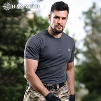 Hanye Hurricane Tactical Top Breathable Round Neck Breathable Slim Fit T-shirt For Men Quick Drying Outdoor Sports Short Sleeved 165-XS pilka