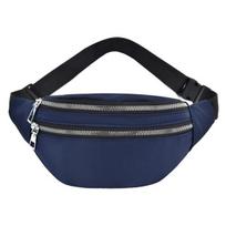 Women Fashion Waist Bag Pack Oxford Hip Bum Bag Men Banana Bag Belt Pocket Bag MIT One Size mėlyna