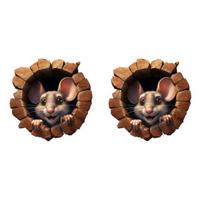 2 vnt 3D animacinių filmų pelės katės sienų lipdukai Lipnūs nuimami vandeniui atsparūs aukštos kokybės PVC medžiagos nusidėvėjimui atsparūs lipdukai A
