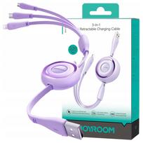 3-in-1 Cable Joyroom Colorful Usb To Usb-C/Lightning/Micro Usb 3.5A, 1M (Purple)