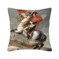 Napoleon Crossing the Alps - Jacques-Louis David Cojines Throw Pillow Case French Empire Napoleon Cushion Home Sofa Chair Print 30x30cm black