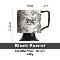 Mid-Century Modern Ceramic coffee cup Home drinking water mug birthday present 400ml juoda