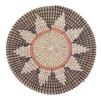 Apvalūs žolės sienos papuošalai 35 cm skersmens rankų mezgimo pakabinami pinti sieniniai krepšeliai svetainei Style Two