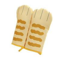 Oven Mitts Heat Insulated Protective Polyester Kitchen Cook Mittens for Baking Grilling Barbecue geltona