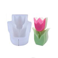 Handmade 3D Silicone Flower Mold Environmentally Friendly Flower Shaped Silicone Mold for DIY 73x110x38mm gray