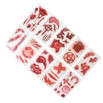 10pcs Halloween Scar Tattoos Waterproof Horror Fake Bloody Wound Face Stickers for Halloween Fake