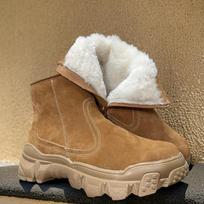 Fur integrated snow boots sub-zero thickened wool warm winter outdoor cold-proof boots high-top cotton shoes 38