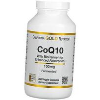 Coenzyme Q10 with BioPerine Extract, CoQ10 USP with Bioperine 100, California Gold Nutrition 360 Vegcaps (70427002) 360vcaps