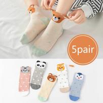 5Pairs Kids Socks Fashion Cartoon Animals Comfort Warm Cotton Girl Socks Child Boy Newborn Baby Children's Cute Socks 1-3years
